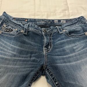 Miss Me Women's Dark Blue Easy Boot Cut Jeans